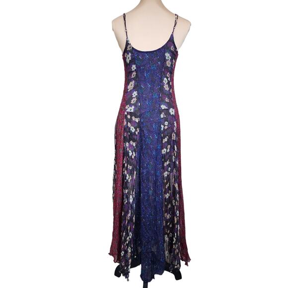 Free People Patchwork Panel Paneled Boho Bohemian Beaded Dress - Picture 4 of 8